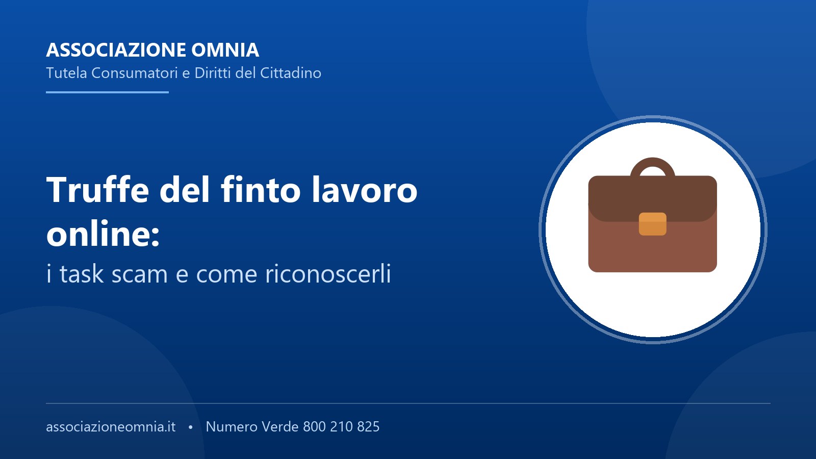 Truffe del finto lavoro online (task scam) - Associazione Omnia